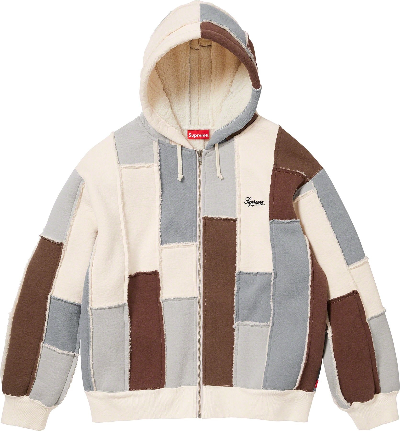Faux Shearling Zip Up Hooded Sweatshirt view 11